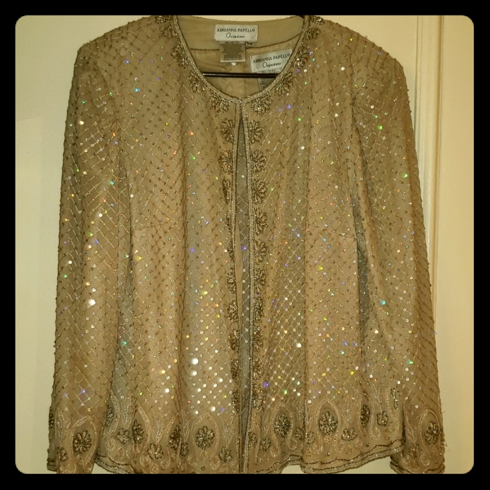 Sequined jacket w/ sleeveless top